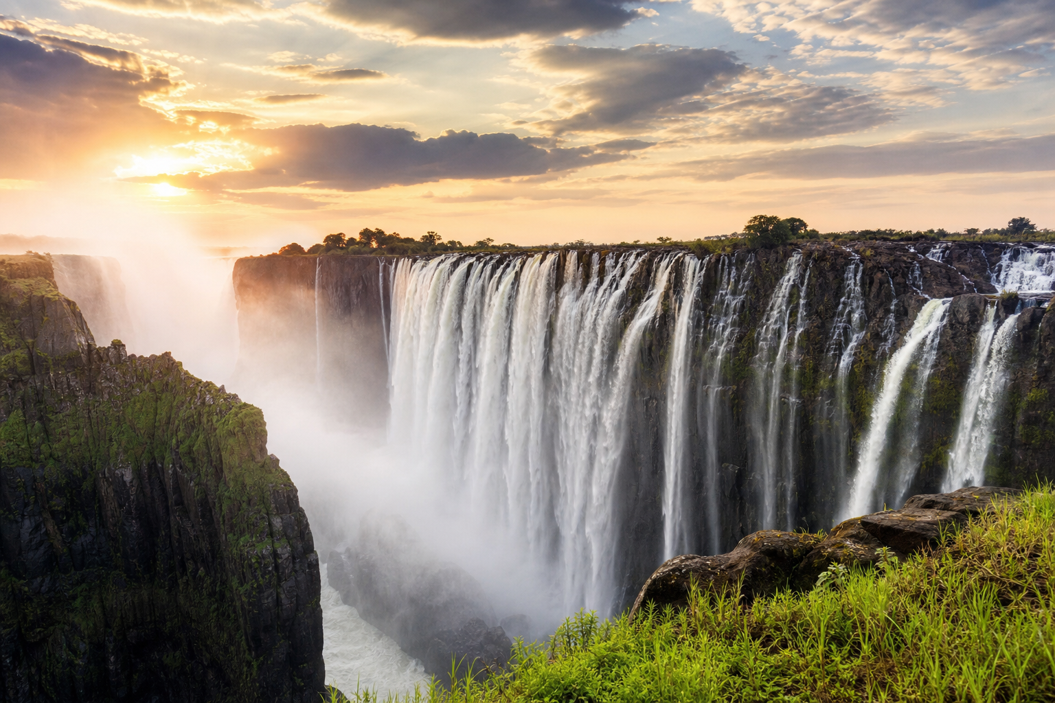Die Victoriafälle in Sambia